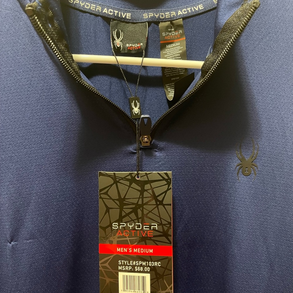 Men’s Spyder Active 3/4 zip pull over new with tags